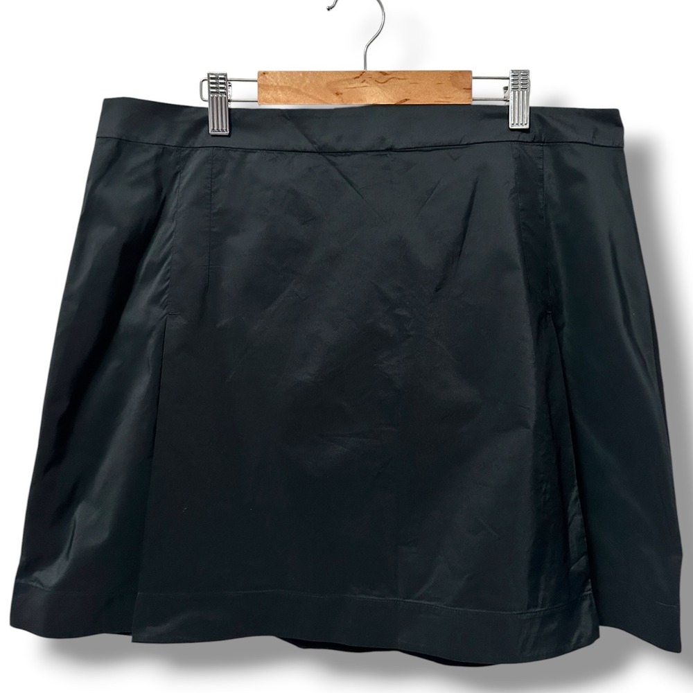 COS Shell-Panel A-Line Mini Skirt Black L Minimalist Quiet Luxury Academia NEW